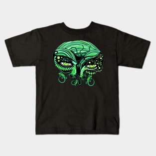 Gecko Lizard Reptile Woman Green Eyes Tattoo Style Kids T-Shirt